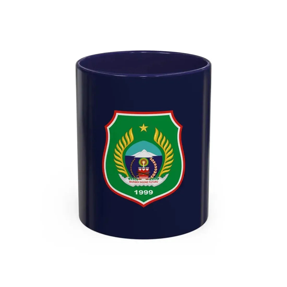 Flag of North Maluku Indonesia - Accent Coffee Mug 11oz Navy - Go Mug Yourself