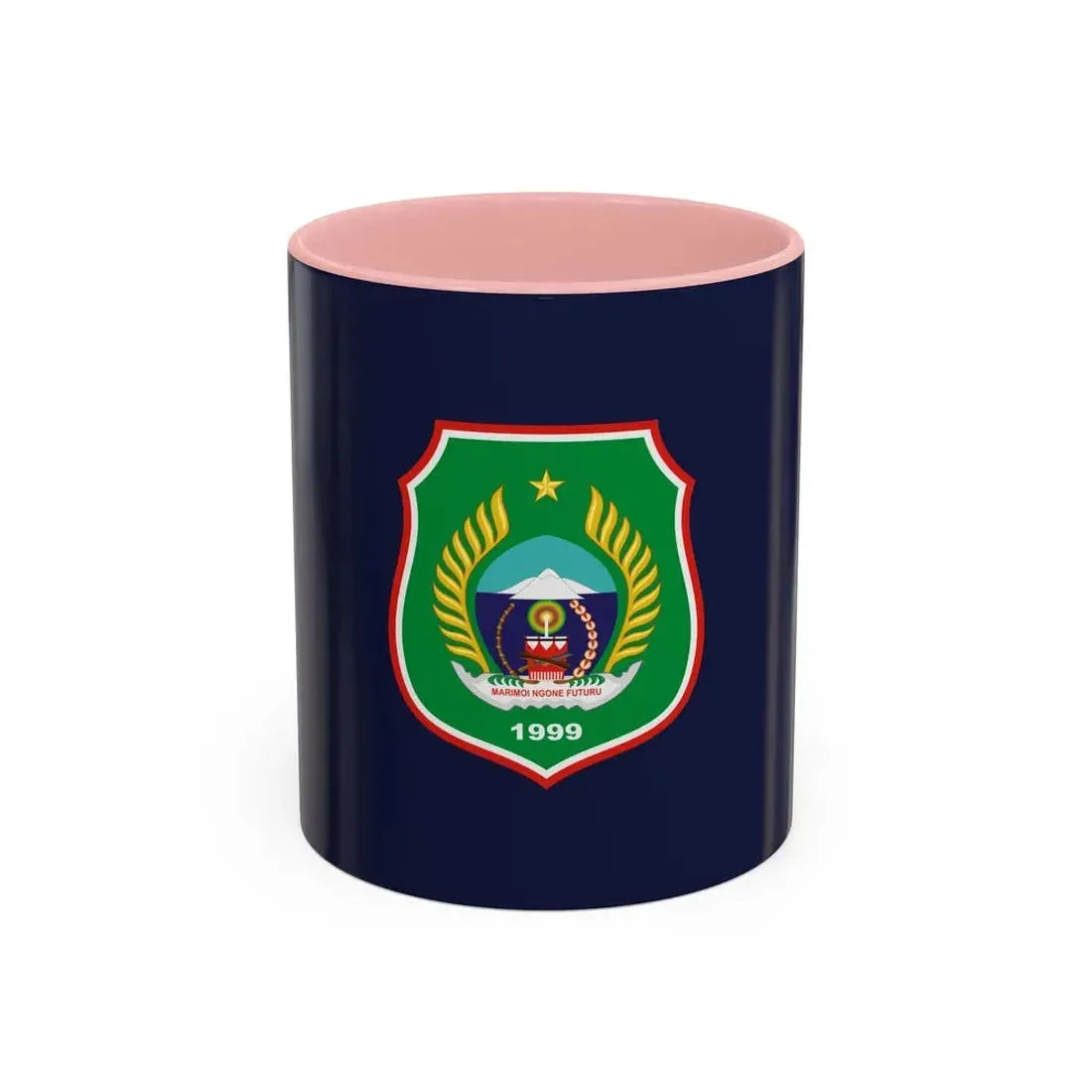 Flag of North Maluku Indonesia - Accent Coffee Mug 11oz Pink - Go Mug Yourself