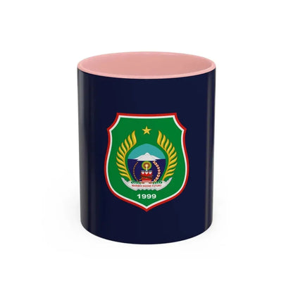 Flag of North Maluku Indonesia - Accent Coffee Mug 11oz Pink - Go Mug Yourself
