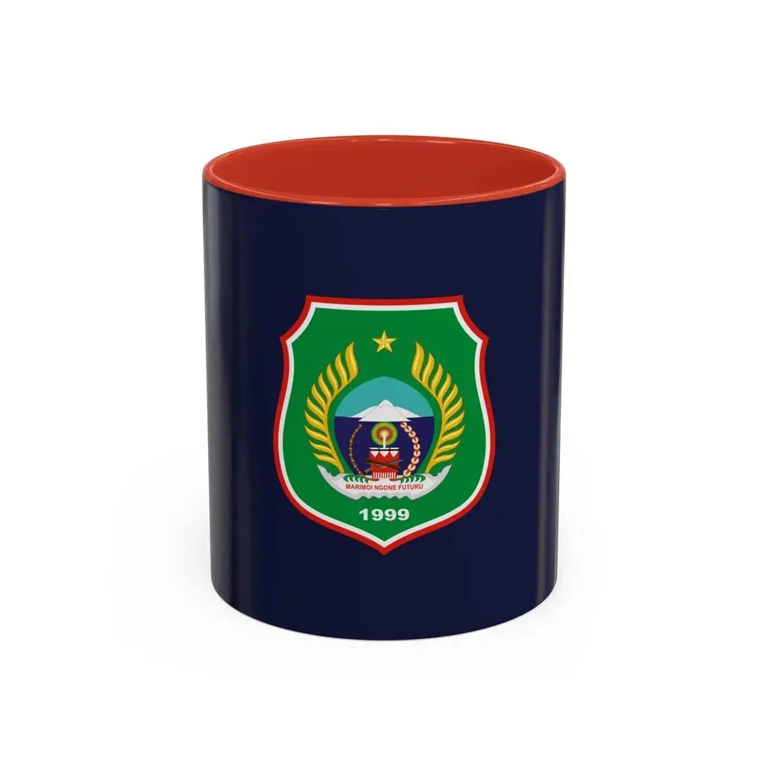 Flag of North Maluku Indonesia - Accent Coffee Mug 11oz Red - Go Mug Yourself