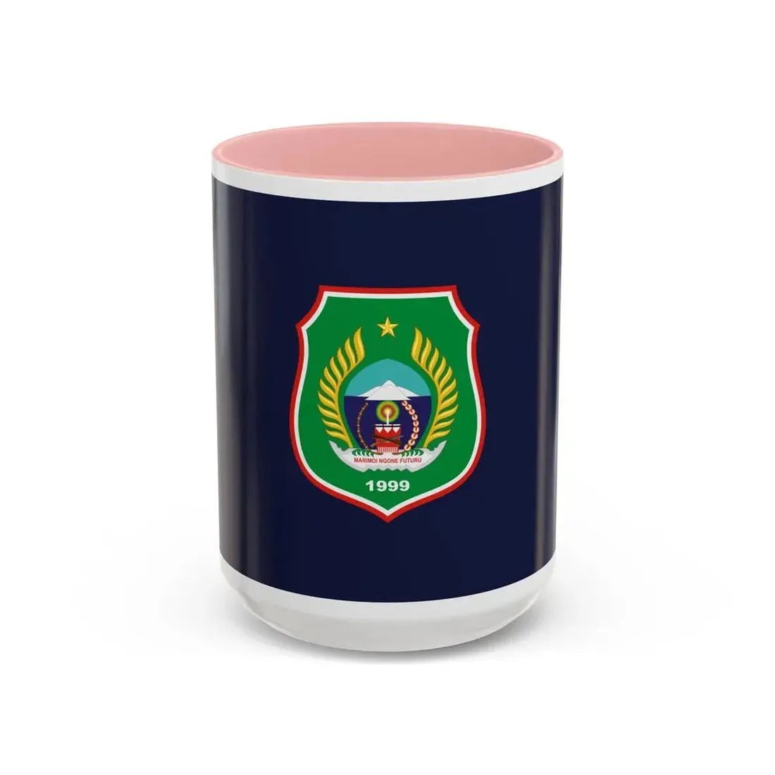 Flag of North Maluku Indonesia - Accent Coffee Mug 15oz Pink - Go Mug Yourself