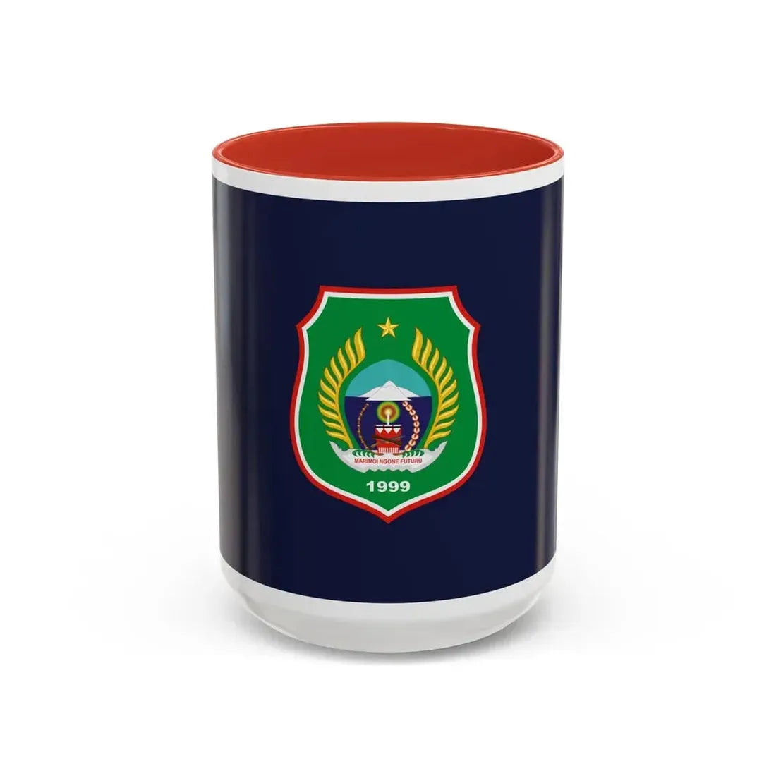 Flag of North Maluku Indonesia - Accent Coffee Mug 15oz Red - Go Mug Yourself
