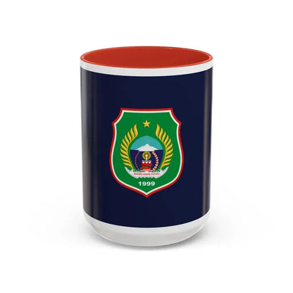Flag of North Maluku Indonesia - Accent Coffee Mug 15oz Red - Go Mug Yourself