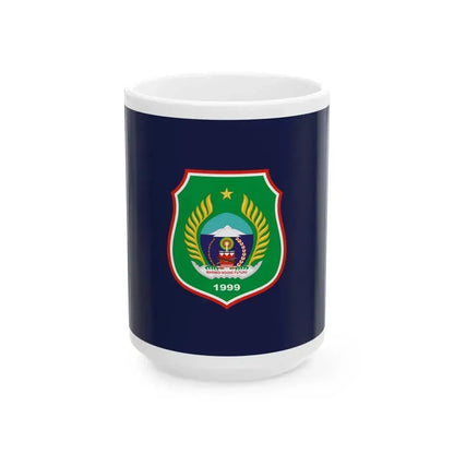 Flag of North Maluku Indonesia - White Coffee Mug 15oz - Go Mug Yourself