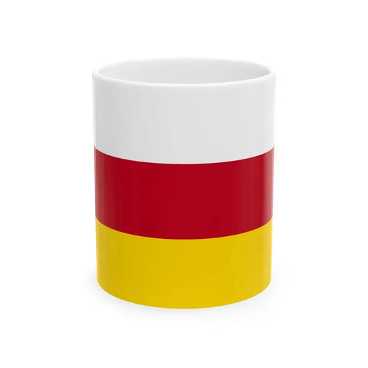 Flag of North Ossetia (Russia) White Coffee Mug 11oz - Go Mug Yourself