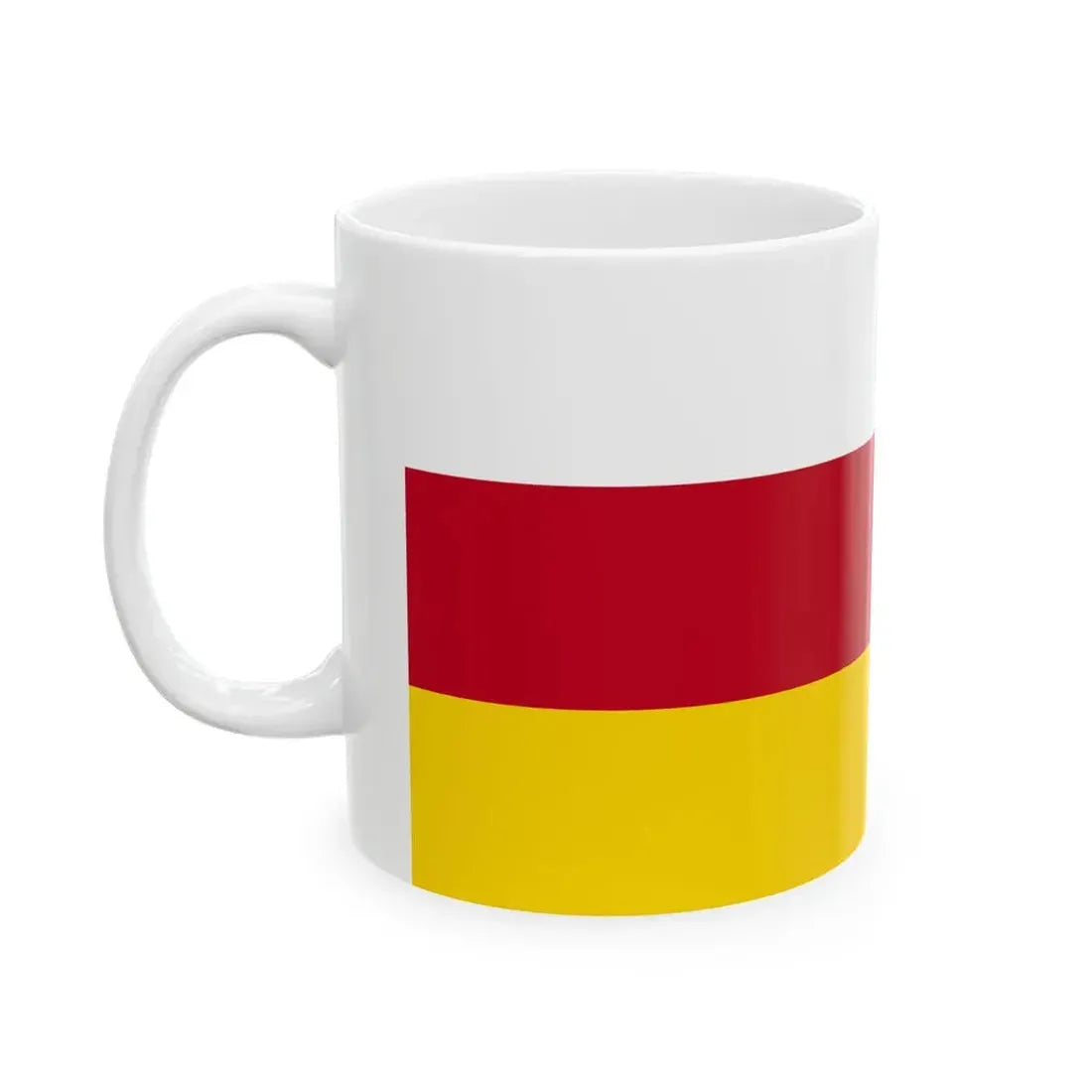 Flag of North Ossetia (Russia) White Coffee Mug - Go Mug Yourself