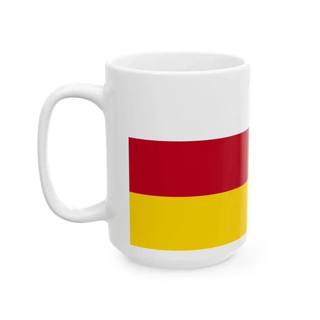 Flag of North Ossetia (Russia) White Coffee Mug - Go Mug Yourself