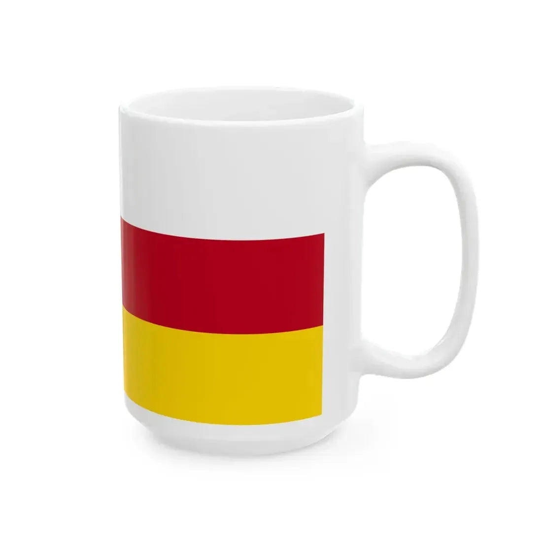 Flag of North Ossetia (Russia) White Coffee Mug - Go Mug Yourself
