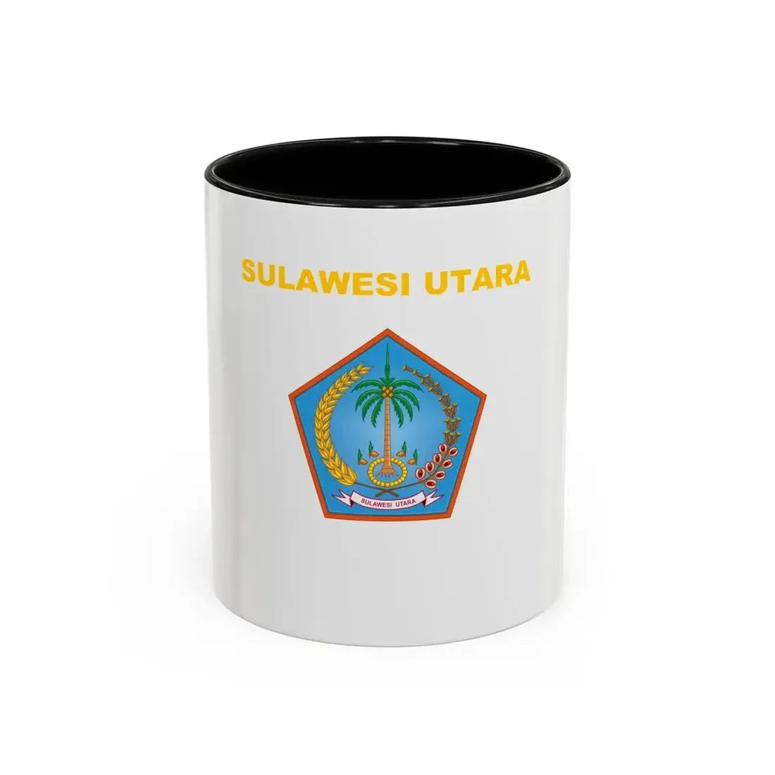 Flag of North Sulawesi Indonesia - Accent Coffee Mug 11oz Black - Go Mug Yourself