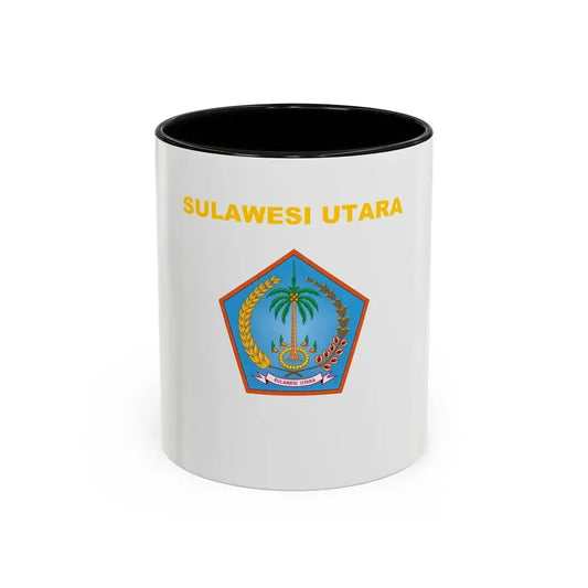 Flag of North Sulawesi Indonesia - Accent Coffee Mug 11oz Black - Go Mug Yourself