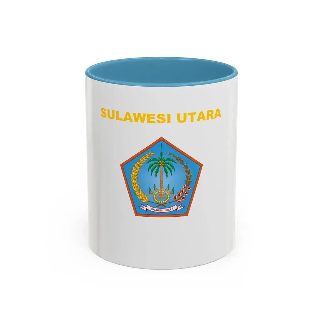 Flag of North Sulawesi Indonesia - Accent Coffee Mug 11oz Light Blue - Go Mug Yourself