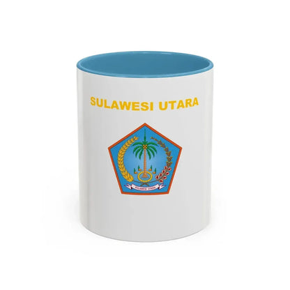 Flag of North Sulawesi Indonesia - Accent Coffee Mug 11oz Light Blue - Go Mug Yourself