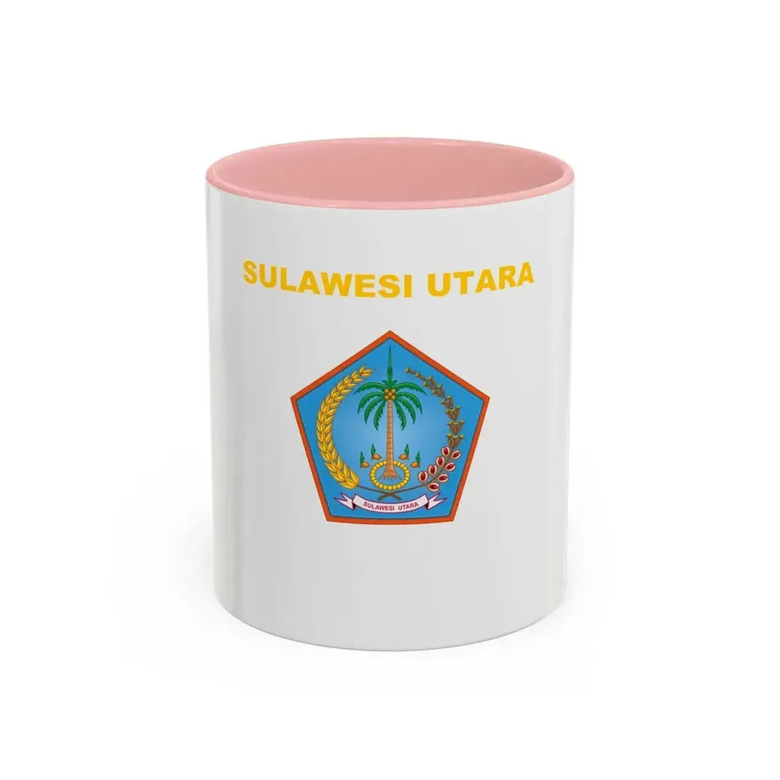 Flag of North Sulawesi Indonesia - Accent Coffee Mug 11oz Pink - Go Mug Yourself