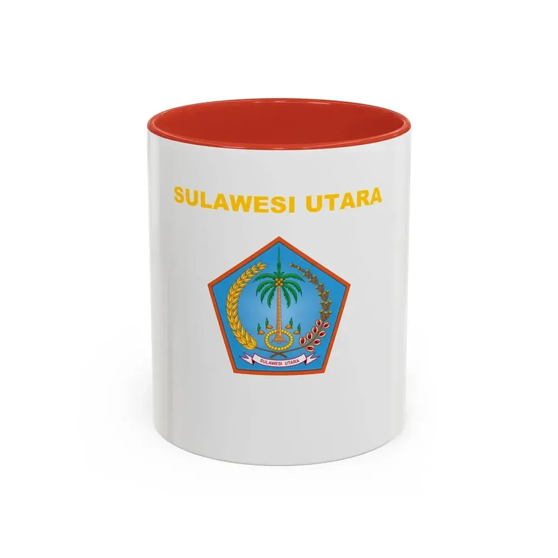 Flag of North Sulawesi Indonesia - Accent Coffee Mug 11oz Red - Go Mug Yourself