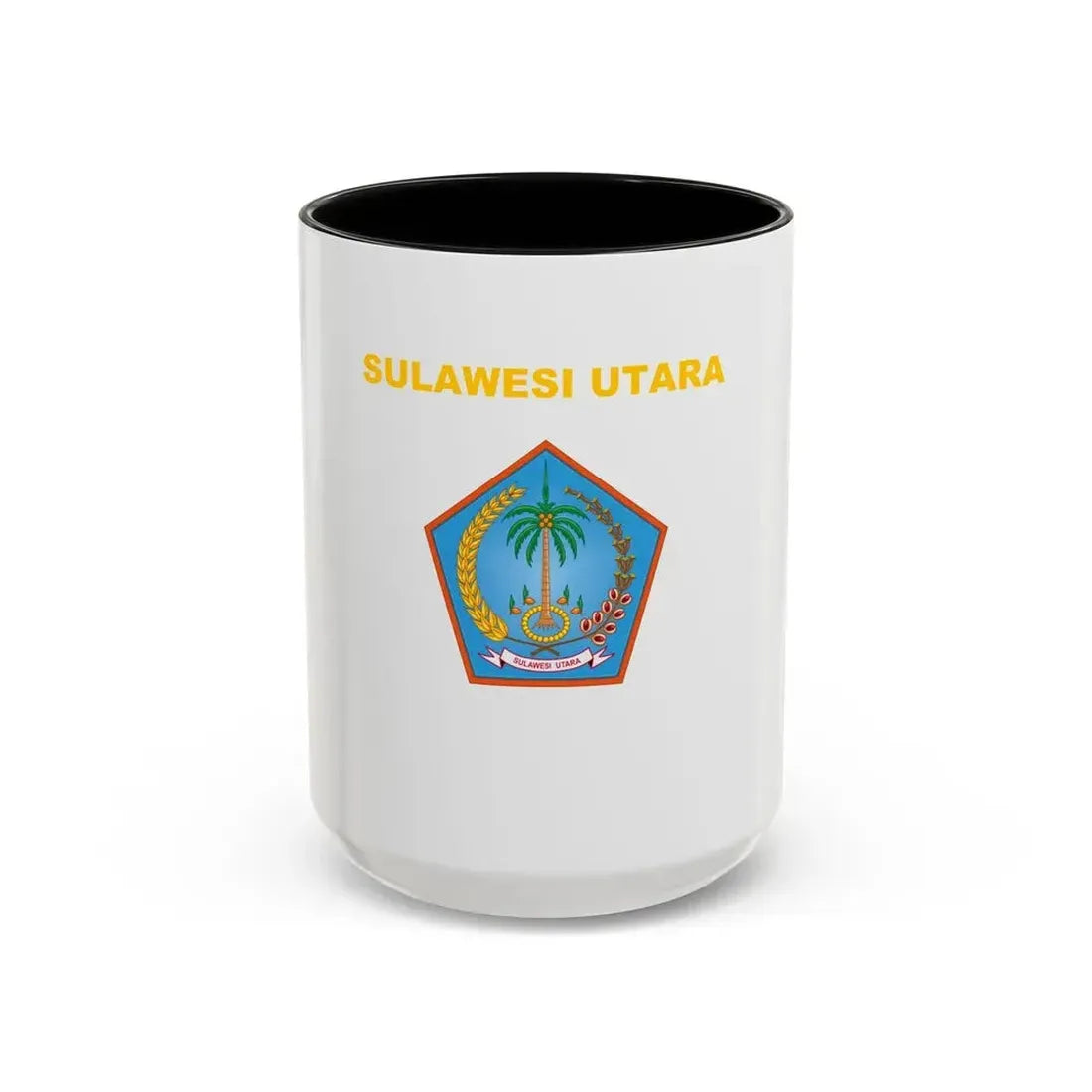Flag of North Sulawesi Indonesia - Accent Coffee Mug 15oz Black - Go Mug Yourself