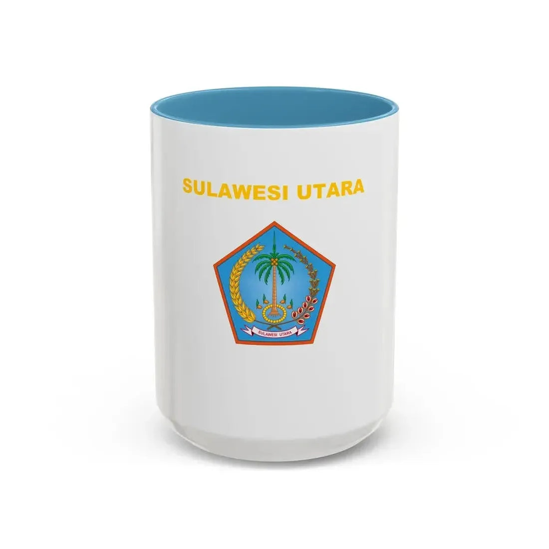 Flag of North Sulawesi Indonesia - Accent Coffee Mug 15oz Light Blue - Go Mug Yourself