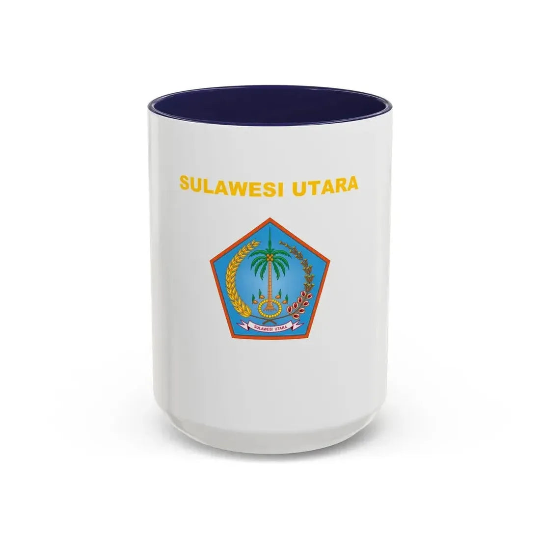 Flag of North Sulawesi Indonesia - Accent Coffee Mug 15oz Navy - Go Mug Yourself