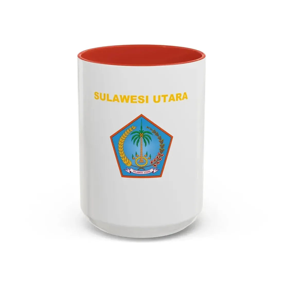 Flag of North Sulawesi Indonesia - Accent Coffee Mug 15oz Red - Go Mug Yourself