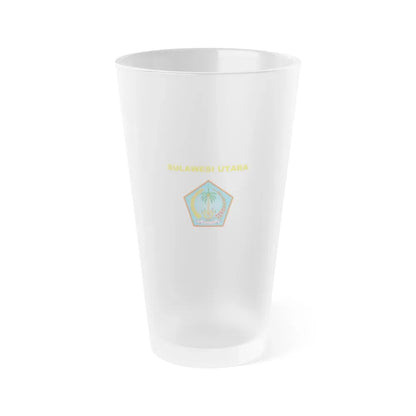 Flag of North Sulawesi Indonesia - Frosted Pint Glass 16oz 16oz Frosted - Go Mug Yourself