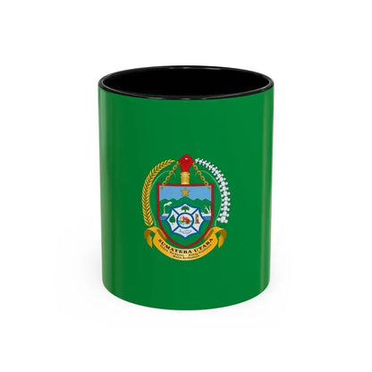 Flag of North Sumatra Indonesia - Accent Coffee Mug 11oz Black - Go Mug Yourself
