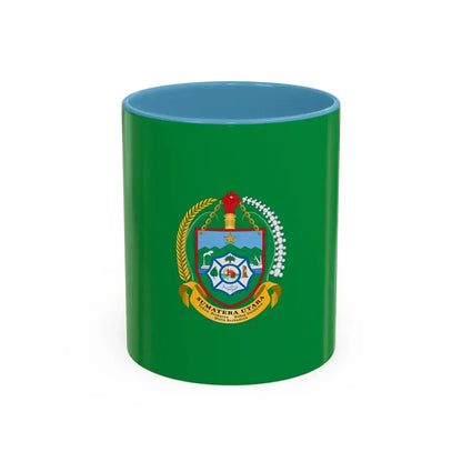 Flag of North Sumatra Indonesia - Accent Coffee Mug 11oz Light Blue - Go Mug Yourself