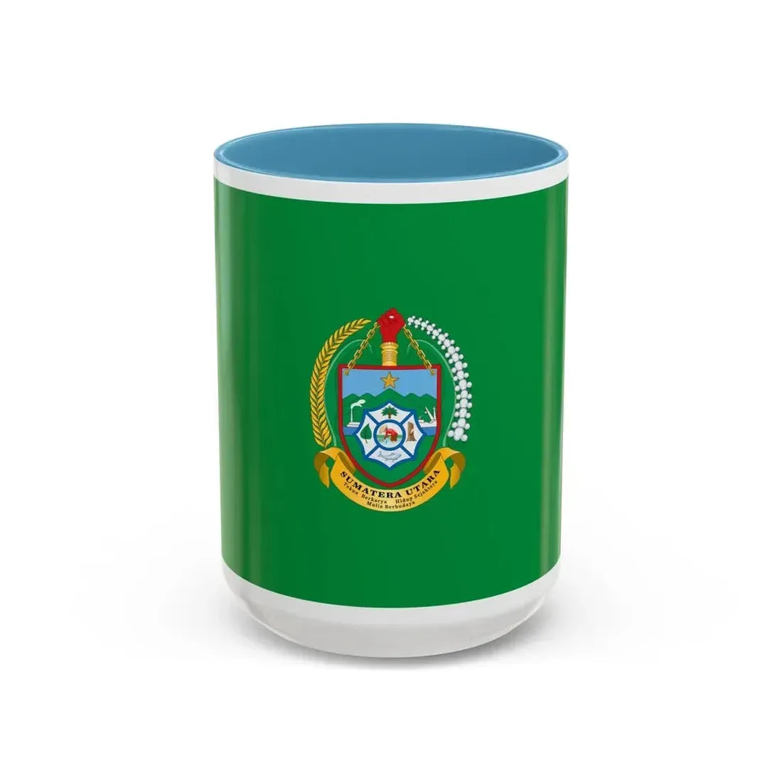 Flag of North Sumatra Indonesia - Accent Coffee Mug 15oz Light Blue - Go Mug Yourself