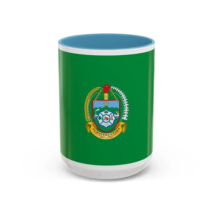 Flag of North Sumatra Indonesia - Accent Coffee Mug 15oz Light Blue - Go Mug Yourself