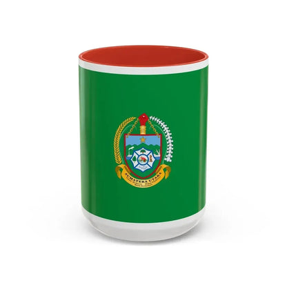 Flag of North Sumatra Indonesia - Accent Coffee Mug 15oz Red - Go Mug Yourself