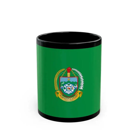 Flag of North Sumatra Indonesia - Black Coffee Mug 11oz - Go Mug Yourself