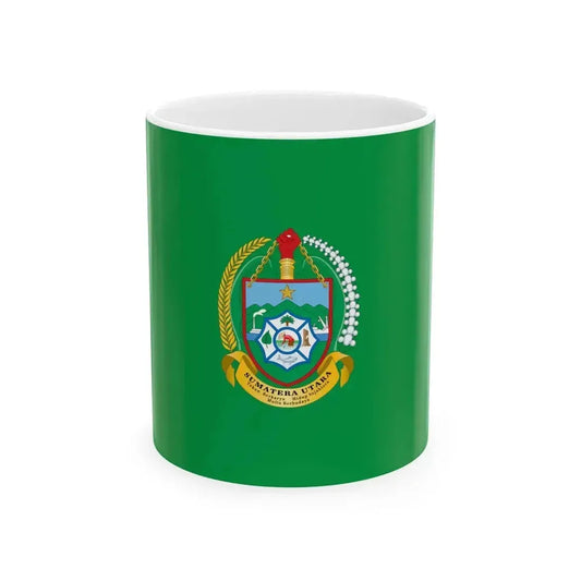 Flag of North Sumatra Indonesia - White Coffee Mug 11oz - Go Mug Yourself