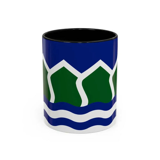 Flag of North Vancouver British Columbia district municipality Canada - Accent Coffee Mug 11oz Black - Go Mug Yourself