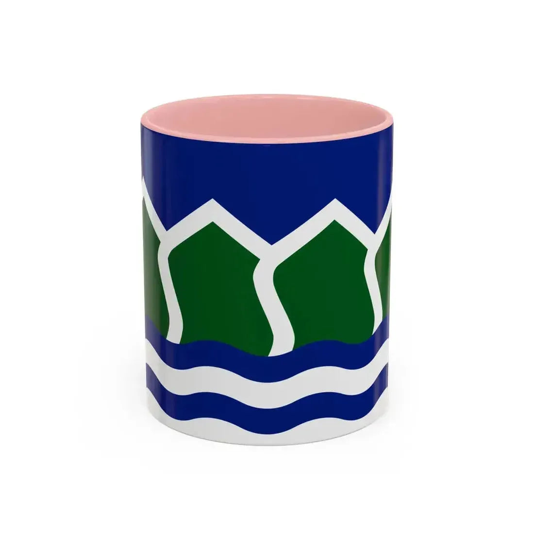 Flag of North Vancouver British Columbia district municipality Canada - Accent Coffee Mug 11oz Pink - Go Mug Yourself