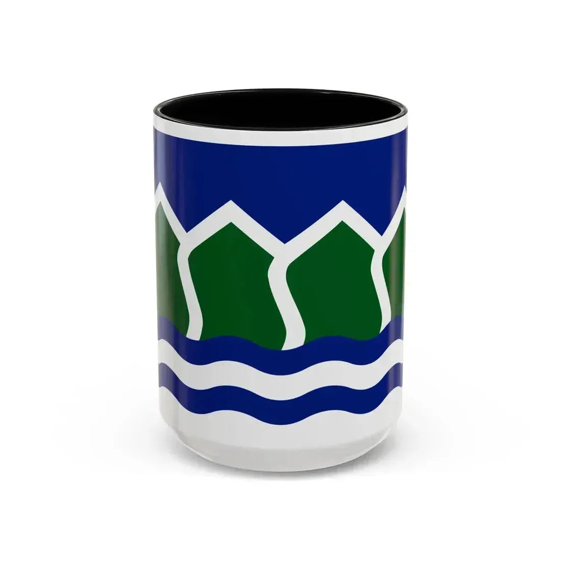 Flag of North Vancouver British Columbia district municipality Canada - Accent Coffee Mug 15oz Black - Go Mug Yourself