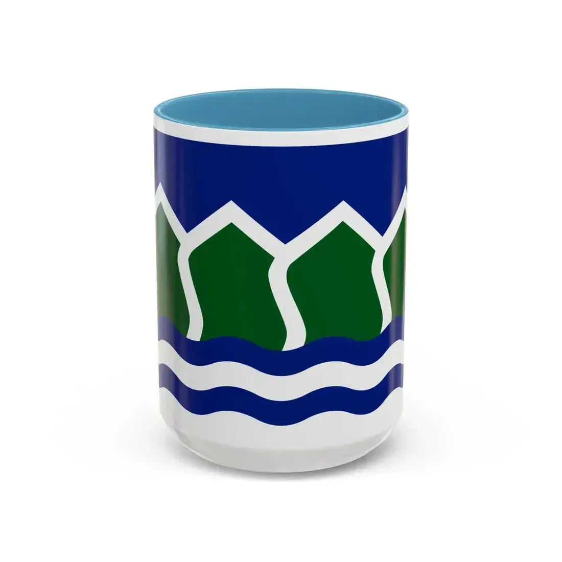 Flag of North Vancouver British Columbia district municipality Canada - Accent Coffee Mug 15oz Light Blue - Go Mug Yourself