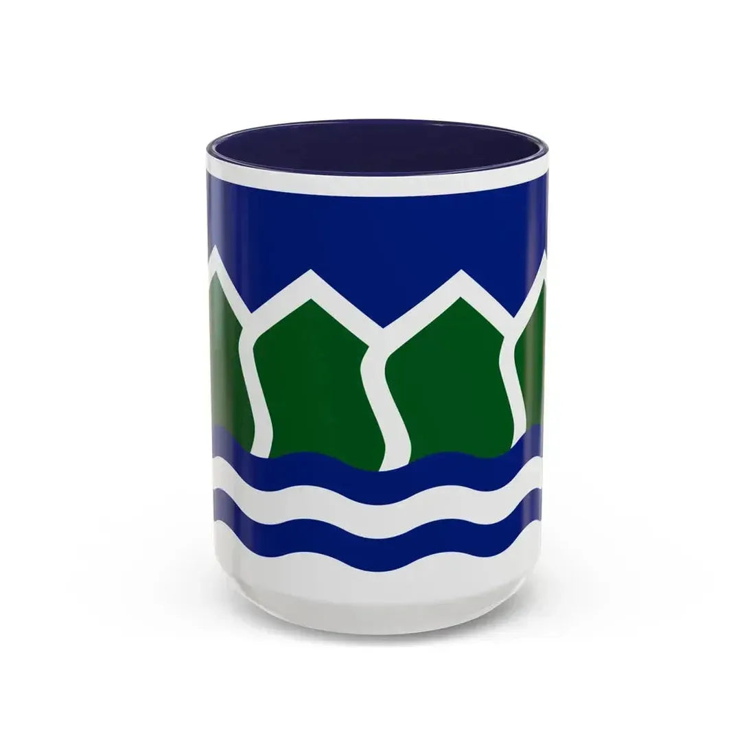 Flag of North Vancouver British Columbia district municipality Canada - Accent Coffee Mug 15oz Navy - Go Mug Yourself