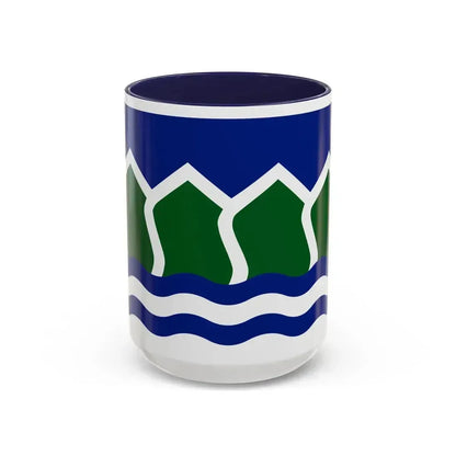 Flag of North Vancouver British Columbia district municipality Canada - Accent Coffee Mug 15oz Navy - Go Mug Yourself