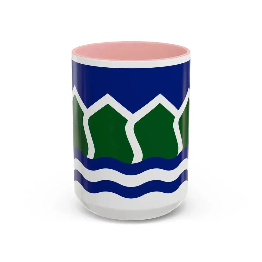 Flag of North Vancouver British Columbia district municipality Canada - Accent Coffee Mug 15oz Pink - Go Mug Yourself