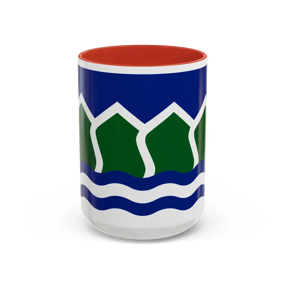 Flag of North Vancouver British Columbia district municipality Canada - Accent Coffee Mug 15oz Red - Go Mug Yourself