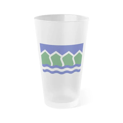 Flag of North Vancouver British Columbia district municipality Canada - Frosted Pint Glass 16oz 16oz Frosted - Go Mug Yourself
