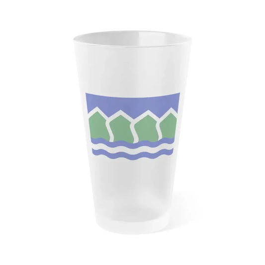 Flag of North Vancouver British Columbia district municipality Canada - Frosted Pint Glass 16oz 16oz Frosted - Go Mug Yourself
