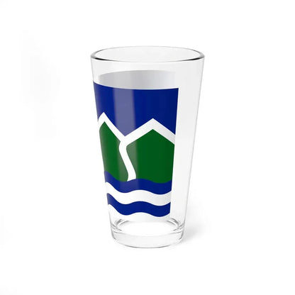 Flag of North Vancouver British Columbia district municipality Canada - Pint Glass 16oz - Go Mug Yourself