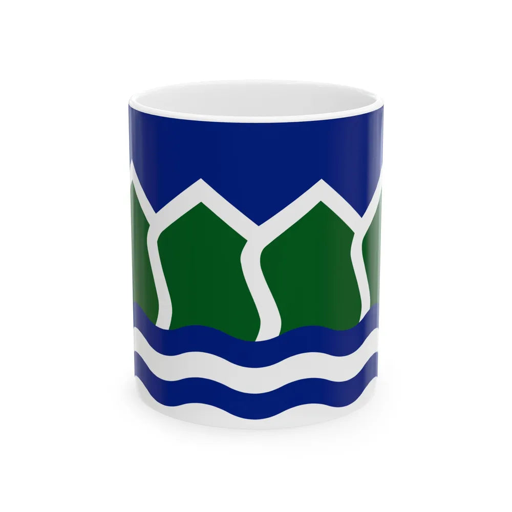 Flag of North Vancouver British Columbia district municipality Canada - White Coffee Mug-11oz-Go Mug Yourself