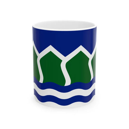 Flag of North Vancouver British Columbia district municipality Canada - White Coffee Mug-11oz-Go Mug Yourself