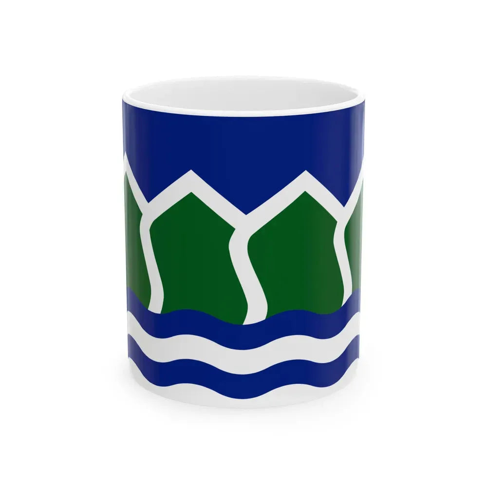 Flag of North Vancouver British Columbia district municipality Canada - White Coffee Mug 11oz - Go Mug Yourself