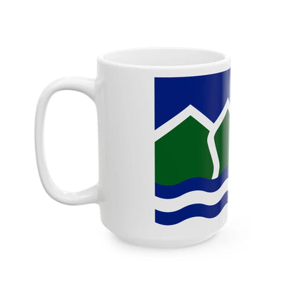 Flag of North Vancouver British Columbia district municipality Canada - White Coffee Mug-Go Mug Yourself