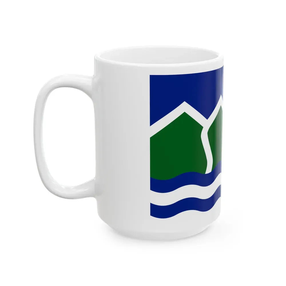 Flag of North Vancouver British Columbia district municipality Canada - White Coffee Mug - Go Mug Yourself
