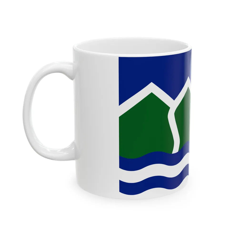 Flag of North Vancouver British Columbia district municipality Canada - White Coffee Mug-Go Mug Yourself