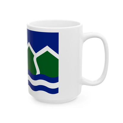 Flag of North Vancouver British Columbia district municipality Canada - White Coffee Mug-Go Mug Yourself