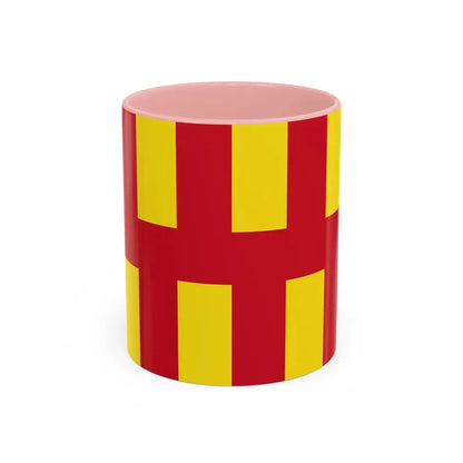 Flag of Northumberland UK - Accent Coffee Mug 11oz Pink - Go Mug Yourself
