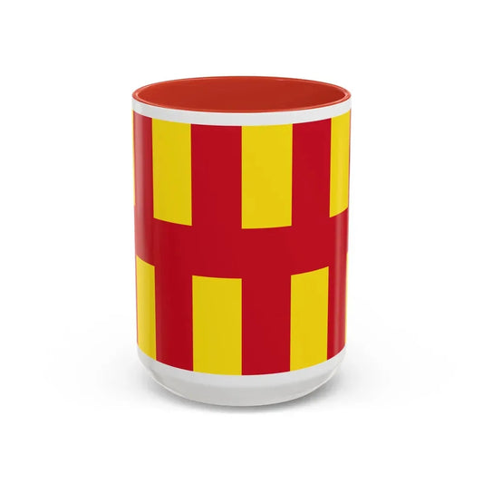 Flag of Northumberland UK - Accent Coffee Mug 15oz Red - Go Mug Yourself